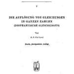 خرید و دانلود نسخه کامل کتاب Die Auflösung von Gleichungen in ganzen Zahlen (Diophantische Gleichungen)