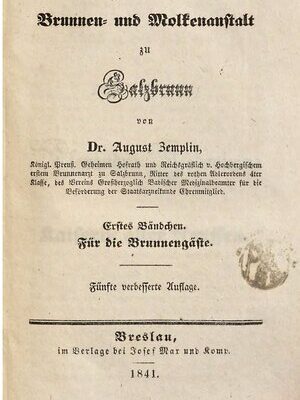 خرید و دانلود نسخه کامل کتاب Die Brunnen- und Molkenanstalt zu Salzbrunn ; für die Brunnengäste