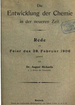 خرید و دانلود نسخه کامل کتاب Die Entwicklung der Chemie in der neueren Zeit. Rede zur  Feier des 28. Februar 1906