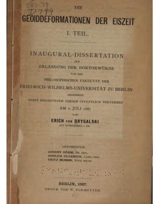 خرید و دانلود نسخه کامل کتاب Die Geoiddeformationen der Eiszeit