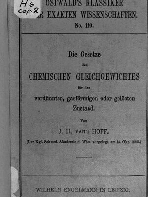 خرید و دانلود نسخه کامل کتاب Die Gesetze des chemischen Gleichgewichts für den verdünnten, gasförmigen und gelösten Zustand (1885, 1886)