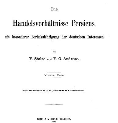 خرید و دانلود نسخه کامل کتاب Die Handelsverhältnisse Persiens, mit besonderer Berücksichtigung der deutschen Interessen