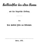 خرید و دانلود نسخه کامل کتاب Die Heilkünstler des alten Roms und ihre bürgerliche Stellung
