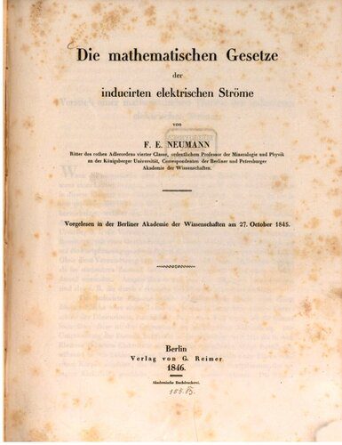 خرید و دانلود نسخه کامل کتاب Die mathematischen Gesetze der induzierten elektrischen Ströme_68befaa68f1ea.jpeg خرید و دانلود نسخه کامل کتاب Die mathematischen Gesetze der induzierten elektrischen Ströme