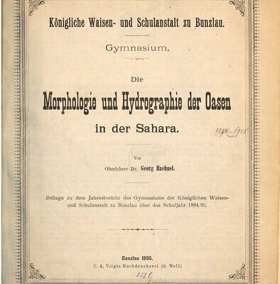 خرید و دانلود نسخه کامل کتاب Die Morphologie und Hydrographie der Oasen in der Sahara