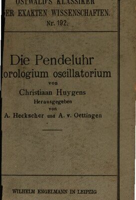 خرید و دانلود نسخه کامل کتاب Die Pendelurh (Horologium oscillatorum)
