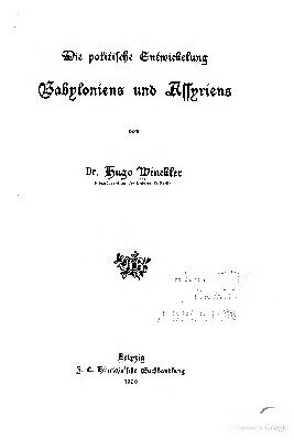 خرید و دانلود نسخه کامل کتاب Die politische Entwickelung  Babyloniens und Assyriens