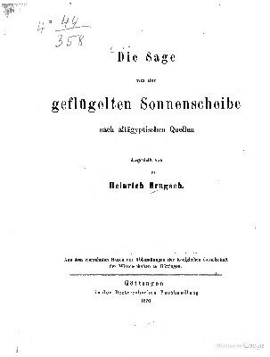 خرید و دانلود نسخه کامل کتاب Die Sage von der geflügelten Sonnenscheibe nach altägyptischen Quellen