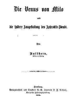 خرید و دانلود نسخه کامل کتاب Die Venus von Milo und die spätere Ausgestaltung des Aphrodite-Ideals