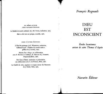 خرید و دانلود نسخه کامل کتاب Dieu est inconscient: études lacaniennes autour de saint Thomas d’Aquin (Studiolo)