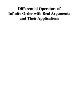 خرید و دانلود نسخه کامل کتاب Differential operators of infinite order with real arguments and their applications