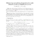 خرید و دانلود نسخه کامل کتاب Diffusion time and splitting of separatrices for nearly integrable isochronous Hamiltonian systems