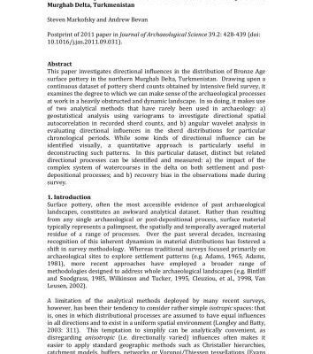 خرید و دانلود نسخه کامل کتاب Directional analysis of surface artefact distributions. A case study from the Murghab Delta, Turkmenistan