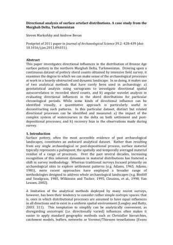 خرید و دانلود نسخه کامل کتاب Directional analysis of surface artefact distributions. A case study from the Murghab Delta, Turkmenistan_68c57c5dd6a8e.jpeg خرید و دانلود نسخه کامل کتاب Directional analysis of surface artefact distributions. A case study from the Murghab Delta, Turkmenistan