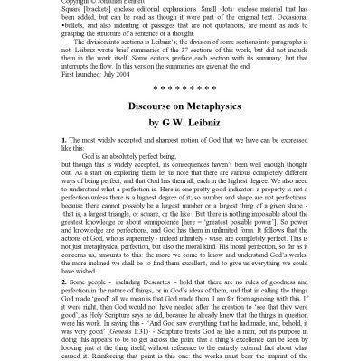 خرید و دانلود نسخه کامل کتاب Discourse on Metaphysics
