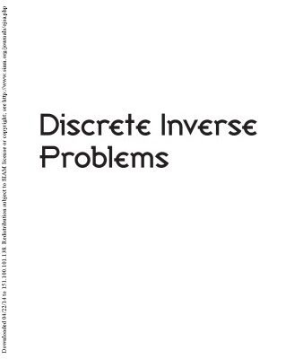 خرید و دانلود نسخه کامل کتاب Discrete Inverse Problems: Insight and Algorithms