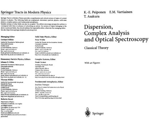 خرید و دانلود نسخه کامل کتاب Dispersion, complex analysis and optical spectroscopy. Classical theory_68be9e65bd0e5.jpeg خرید و دانلود نسخه کامل کتاب Dispersion, complex analysis and optical spectroscopy. Classical theory