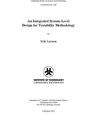خرید و دانلود نسخه کامل کتاب [Dissertation] An Integrated System-Level Design for Testability Methodology