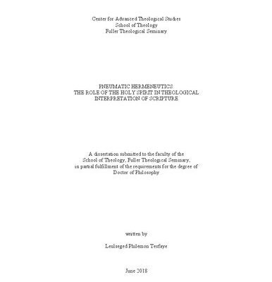 خرید و دانلود نسخه کامل کتاب [Dissertation] Pneumatic Hermeneutics: The Role of the Holy Spirit in Theological Interpretation of Scripture