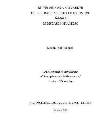 خرید و دانلود نسخه کامل کتاب Dityrosine as a biomarker of free radical induced oxidative damage in diseases of ageing