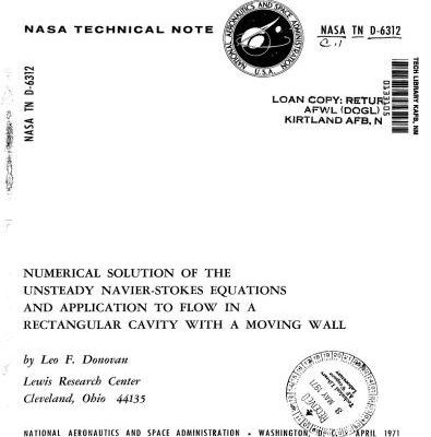 خرید و دانلود نسخه کامل کتاب Donovan Numerical solution of the unsteady navier-stokes equations and application to flow in a rectangular cavity with a moving wall