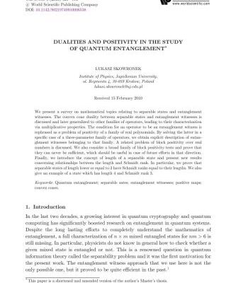 خرید و دانلود نسخه کامل کتاب Dualities and positivity in the study of quantum entanglement