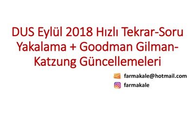 خرید و دانلود نسخه کامل کتاب DUS Hızlı Tekrar Soru Yakalama-Goodman Gilman- Katzung Güncellemeleri
