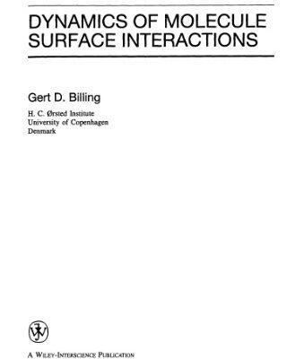 خرید و دانلود نسخه کامل کتاب Dynamics of molecule surface interactions