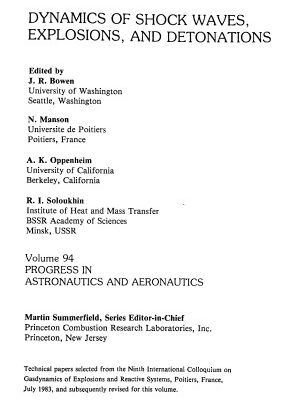 خرید و دانلود نسخه کامل کتاب Dynamics of Shock Waves, Explosions, and Detonations (Progress in Astronautics and Aeronautics)