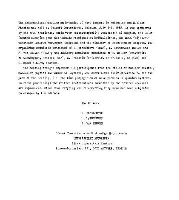 خرید و دانلود نسخه کامل کتاب Dynamics of Wave Packets in Molecular and Nuclear Physics