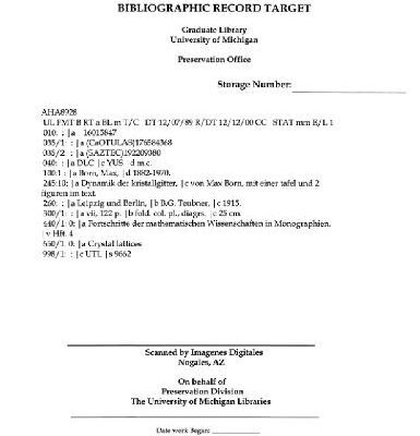 خرید و دانلود نسخه کامل کتاب Dynamik der Kristallgitter