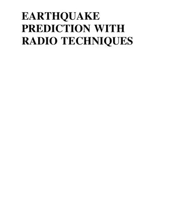 خرید و دانلود نسخه کامل کتاب Earthquake Prediction with Radio Techniques