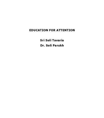 خرید و دانلود نسخه کامل کتاب EDUCATION FOR ATTENTION