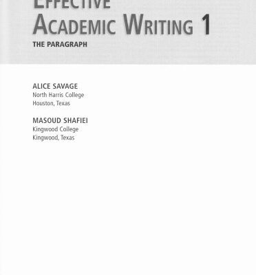 خرید و دانلود نسخه کامل کتاب Effective Academic Writing 1 Student Book: The Paragraph (v. 1)