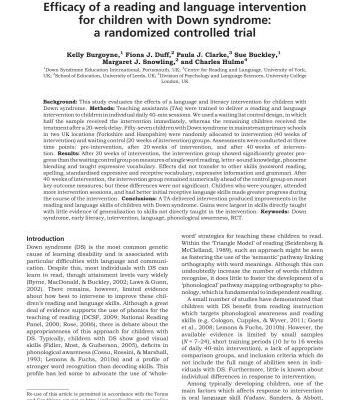 خرید و دانلود نسخه کامل کتاب Efficacy of a reading and language intervention for children with Down syndrome: a randomized controlled trial
