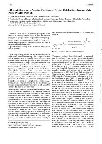 خرید و دانلود نسخه کامل کتاب Efficient Microwave-Assisted Synthesis of N-(tert-Butylsulfinyl)imines Catalyzed by Amberlist-15_68d31ab4300c4.jpeg خرید و دانلود نسخه کامل کتاب Efficient Microwave-Assisted Synthesis of N-(tert-Butylsulfinyl)imines Catalyzed by Amberlist-15