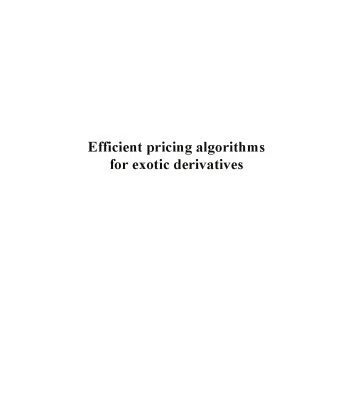 خرید و دانلود نسخه کامل کتاب Efficient pricing algorithms for exotic derivatives