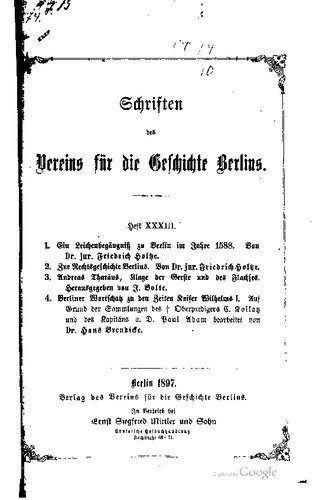 خرید و دانلود نسخه کامل کتاب Ein Leichenbegängnis zu Berlin im Jahre 1588 (Lied von Philipp Agricola zum Tode Lampert Distelmeiers) / Zur Rechtsgeschichte Berlins / Andreas Tharäus. Klage der Gerste und des Flachses / Berliner Wortschatz zu den Zeiten Kaiser Wilhelms I. Auf Grund der Sammlungen des + Oberpredigers C. Kollatz und des Kapitäns a. D. Paul Adam_68c10ac719428.jpeg خرید و دانلود نسخه کامل کتاب Ein Leichenbegängnis zu Berlin im Jahre 1588 (Lied von Philipp Agricola zum Tode Lampert Distelmeiers) / Zur Rechtsgeschichte Berlins / Andreas Tharäus. Klage der Gerste und des Flachses / Berliner Wortschatz zu den Zeiten Kaiser Wilhelms I. Auf Grund der Sammlungen des + Oberpredigers C. Kollatz und des Kapitäns a. D. Paul Adam