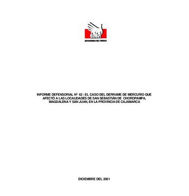 خرید و دانلود نسخه کامل کتاب El caso del derrame de mercurio que afectó a las localidades de San Sebastián de Choropampa, Magdalena y San Juan, en la provincia de Cajamarca