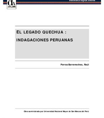 خرید و دانلود نسخه کامل کتاب El legado quechua. Indagaciones peruanas