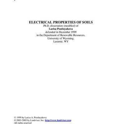 خرید و دانلود نسخه کامل کتاب Electrical properties of soils