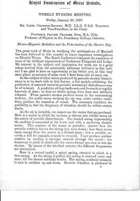 خرید و دانلود نسخه کامل کتاب Electro-Magnetic Radiation and the Polarisation of the Electric Ray