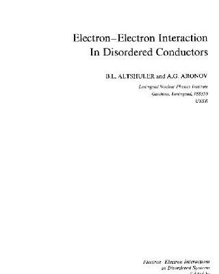 خرید و دانلود نسخه کامل کتاب Electron-electron interaction in disordered conductors