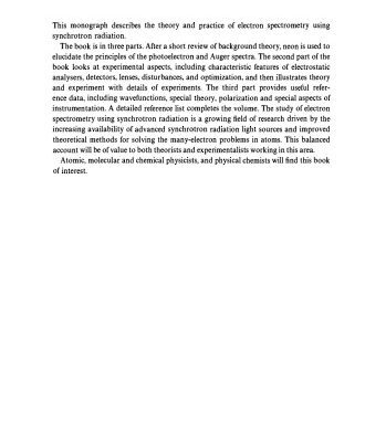 خرید و دانلود نسخه کامل کتاب Electron Spectrometry of Atoms using Synchrotron Radiation (Cambridge Monographs on Atomic, Molecular and Chemical Physics)