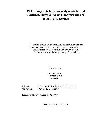 خرید و دانلود نسخه کامل کتاب Eleklromagnetische, slrukturihnamische und akustische Bereehnung und Optimierung von Induklionstiegelöfen