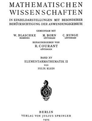 خرید و دانلود نسخه کامل کتاب Elementarmathematik vom höheren Standpunkte aus