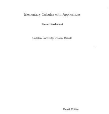 خرید و دانلود نسخه کامل کتاب Elementary Calculus with Applications