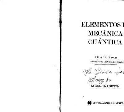 خرید و دانلود نسخه کامل کتاب Elementos de Mecánica Cuántica