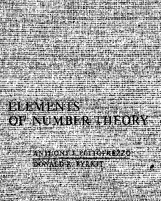 خرید و دانلود نسخه کامل کتاب Elements of Number Theory