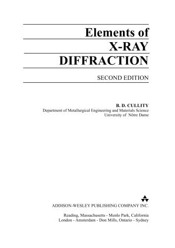 خرید و دانلود نسخه کامل کتاب Elements of X-Ray Diffraction_68d2a20365e4e.jpeg خرید و دانلود نسخه کامل کتاب Elements of X-Ray Diffraction